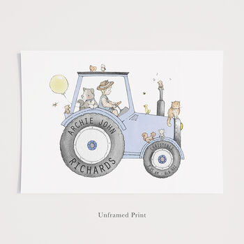 Personalised Children's Farm Tractor Nursery Art Print, 7 of 10