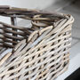 Grey Wash Rattan Rectangular Basket, thumbnail 5 of 5