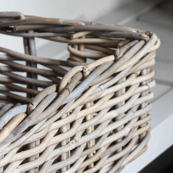 Grey Wash Rattan Rectangular Basket, 5 of 5