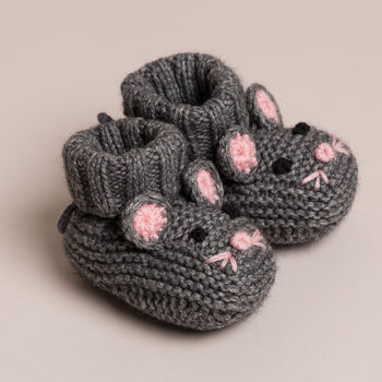 Baby Cashmere Mouse Booties, 3 of 6