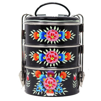 Traditional Indian Tiffin Box Hand Painted, 4 of 10