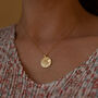 Chunky 14 K Gold Plated Leo Coin Medallion Necklace, thumbnail 1 of 9