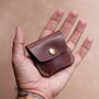 Personalised Handstitched Leather Coin Pouch, thumbnail 1 of 8