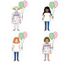 Personalised Girl With Balloon Party Invitations, thumbnail 3 of 3