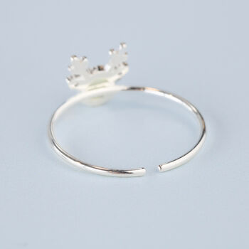 Sterling Silver Deer Adjustable Ring, 2 of 4