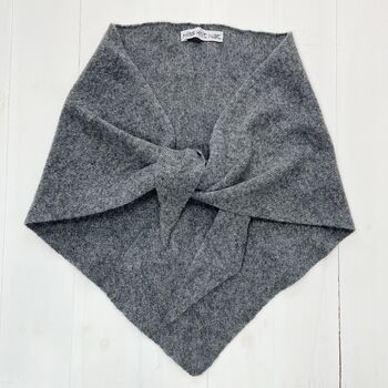 Lambswool Knitted Triangle Scarf, 10 of 12