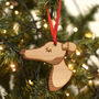 Greyhound/Whippet Dog Wooden Christmas Decoration, thumbnail 5 of 6