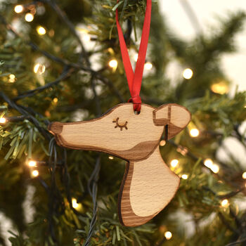 Greyhound/Whippet Dog Wooden Christmas Decoration, 5 of 6