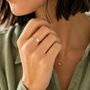 Crystal Initial And Heart Adjustable Ring, thumbnail 3 of 4