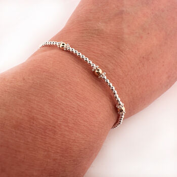 9ct Yellow Gold And Sterling Silver Adjustable Bracelet, 2 of 9