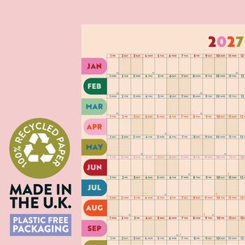 2027 Large A1 Wall Planner | Landscape | Play Nice Arches, 3 of 5