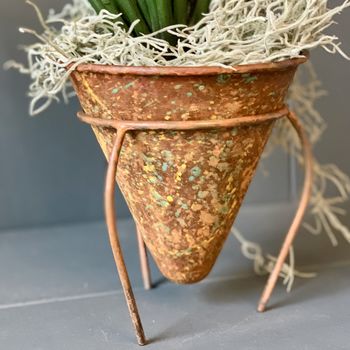 Rusted Verdigris Planter On Stand Ltzaf088, 3 of 3