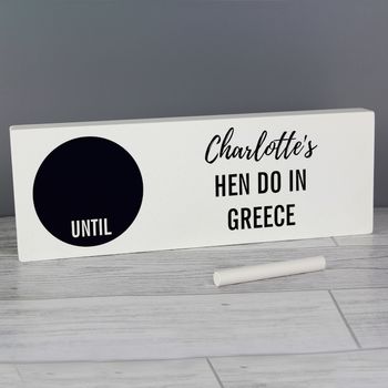 Personalised Classic Chalk Countdown Wooden Block Sign, 3 of 4