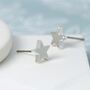 Small Silver Plated Star Stud Earrings, thumbnail 2 of 2
