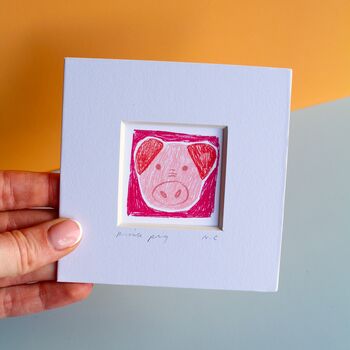 Pink Pig Mini Art Print, 3 of 8