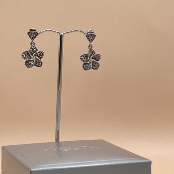 Flower Dangle Sterling Silver Earrings, 3 of 3