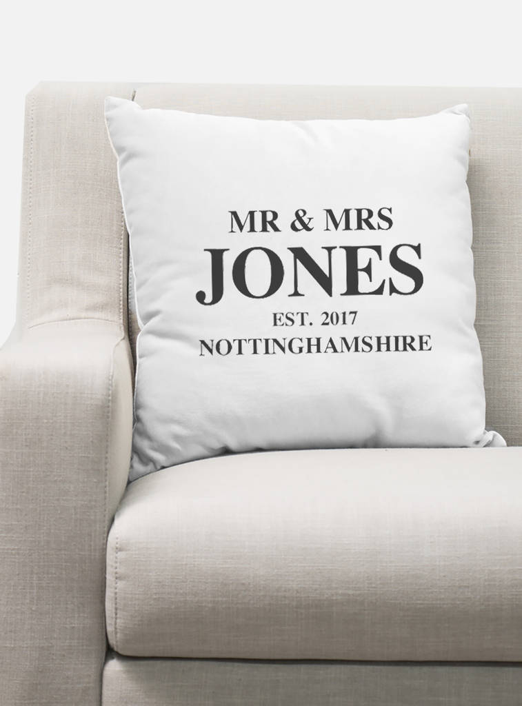 personalised wedding cushion cover by sarah joy frost ...