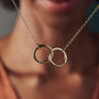 Personalised Medium Double Hoop Names Necklace, thumbnail 2 of 11