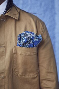 Dancys Mens Black And Blue Floral Pocket Square, 5 of 8
