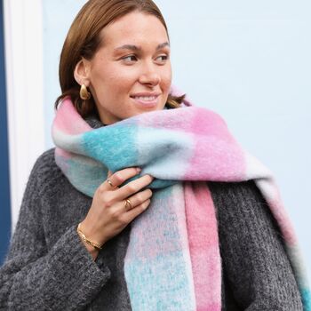 Ombre Check Winter Scarf, 4 of 6