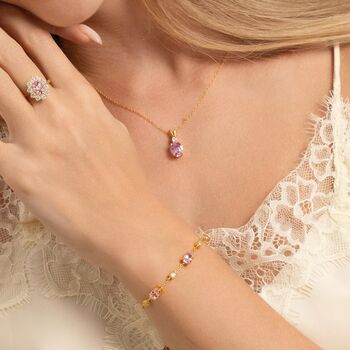 Pink Sapphire Bracelet In Sterling Silver And Gold, 10 of 12
