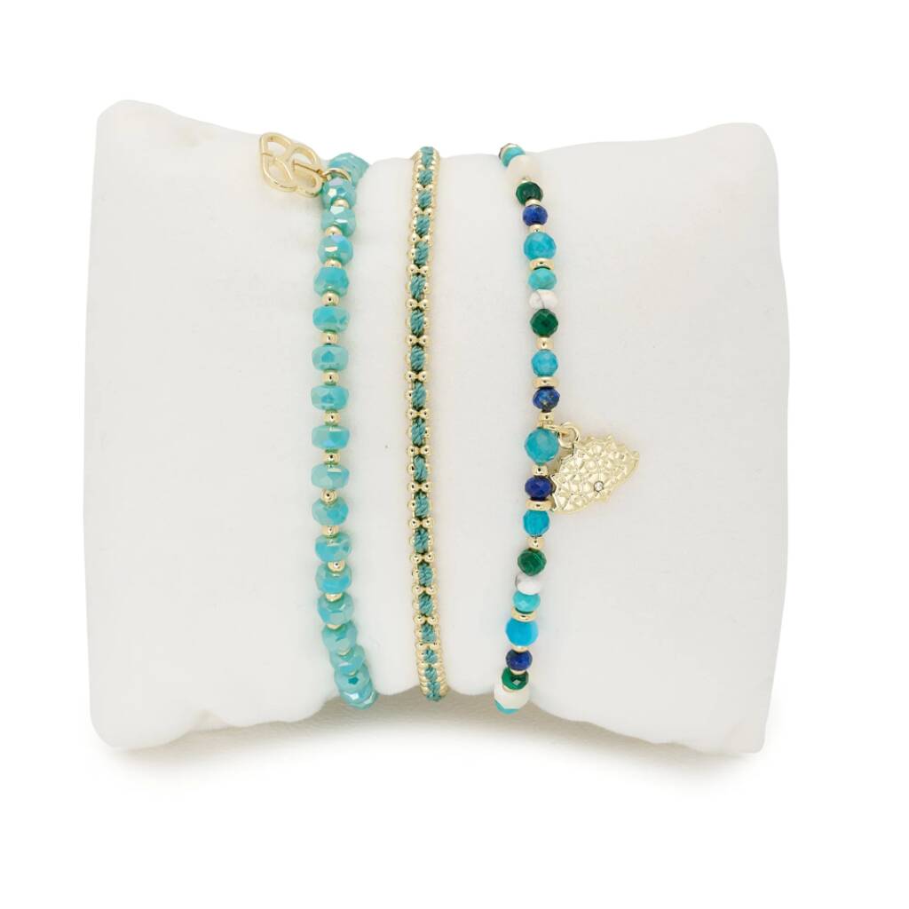 Nile Three Layer Gemstone Bracelet Stack By Boho Betty