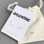 Galentine Silver Heart Stud Earrings, thumbnail 1 of 2