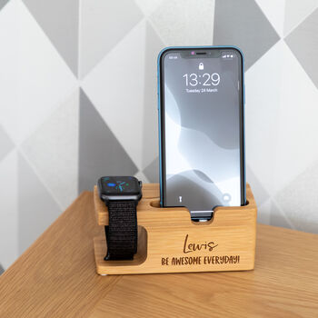 Personalised Be Awesome Everyday Apple Charging Station, 2 of 9