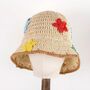 Jacquelin Cream St Tropez Multi Star Straw Beach Hat, thumbnail 3 of 3