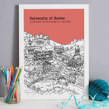 Personalised Exeter Graduation Gift Print, 7 of 9