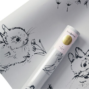 Little Bunny Wallpaper In Soft Grey Sample, 3 of 3