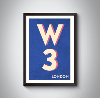 W3 Ealing Hammersmith Postcode London Print, 10 of 10