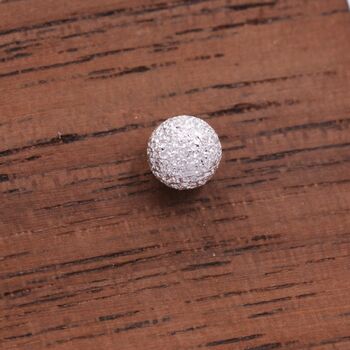 Sterling Silver Frosted Ball Stud Earrings, 2 of 12