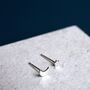 Sterling Silver Moon And Star Stud Earrings, thumbnail 3 of 7