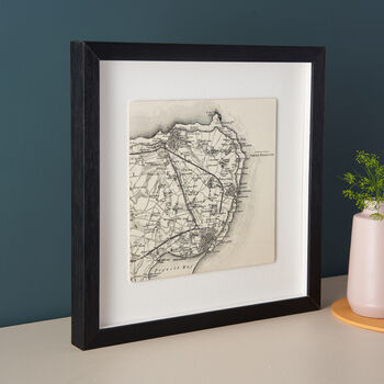 Custom Black And White Map Square Wall Art, 3 of 5