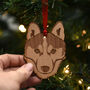 Siberian Husky Dog Wooden Christmas Decoration, thumbnail 2 of 5