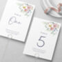 Wedding Table Numbers Floral Pink Lilies, thumbnail 1 of 3