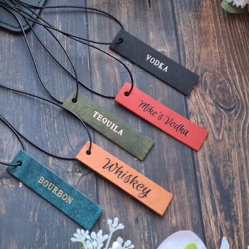 Leather Engraved Leather Decanter Label, 4 of 6