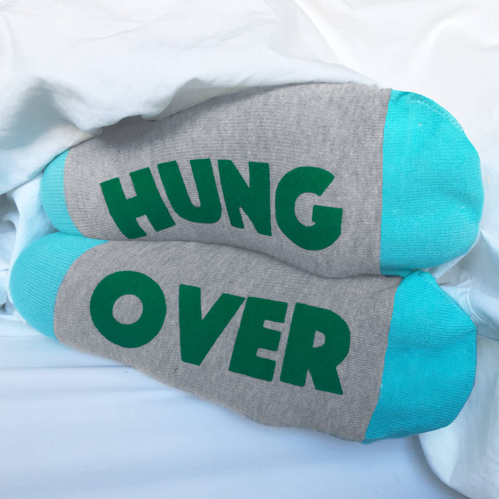 Funny Hung Over Socks For Wine And Beer Lovers