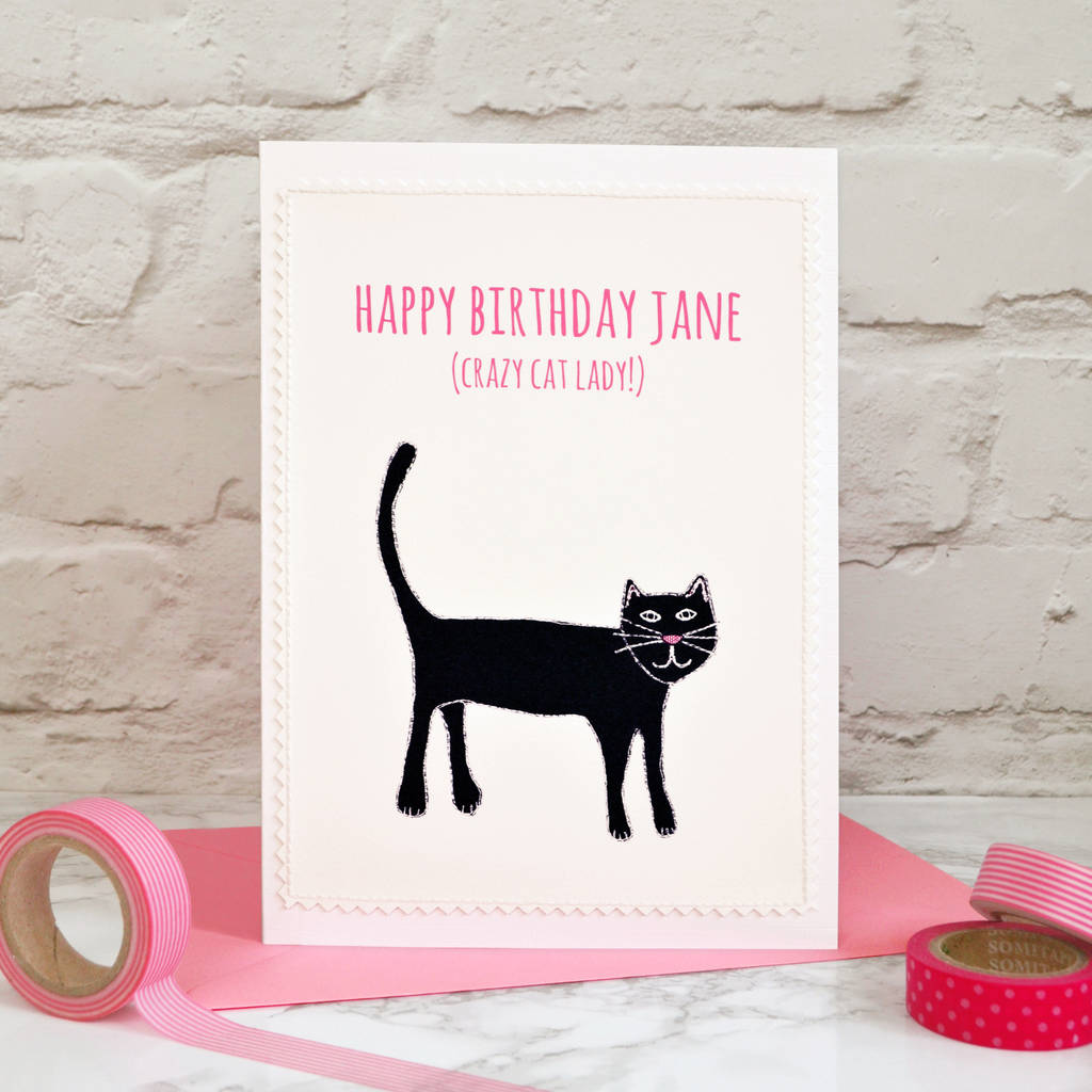 'Crazy Cat Lady' Personalised Birthday Card By Jenny Arnott Cards & Gifts