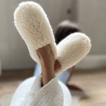 Ladies Pure Wool Fleece Slippers, 7 of 7