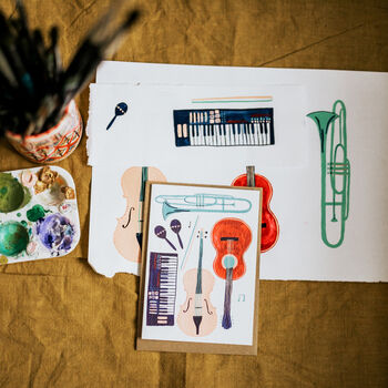 Musical Instrument Greetings Card, 5 of 5