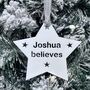 Personalised Believe Christmas Tree Star Decoration, thumbnail 8 of 8