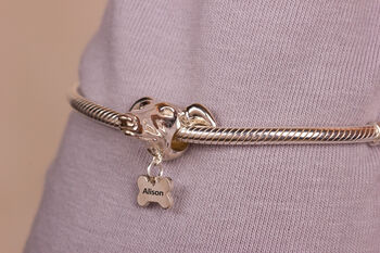 Personalised Silver Greyhound Head Bead Charm, 4 of 8