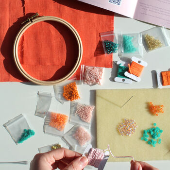 Make A Coral Inspired 3D Beaded Hoop Kit, Orange, 2 of 9