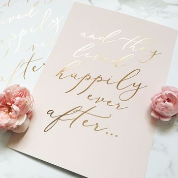 Blush And Gold Foil Happily Ever After Print, 2 of 2