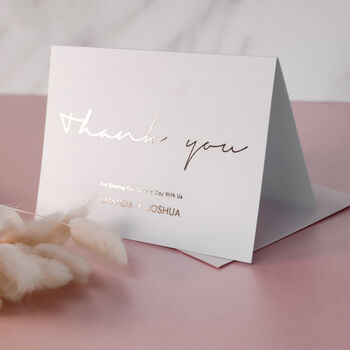 Personalised Wedding Thank You Cards Gold Foil, 4 of 7