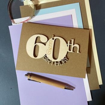 Personalised Wooden 60th Birthday Card, 7 of 10