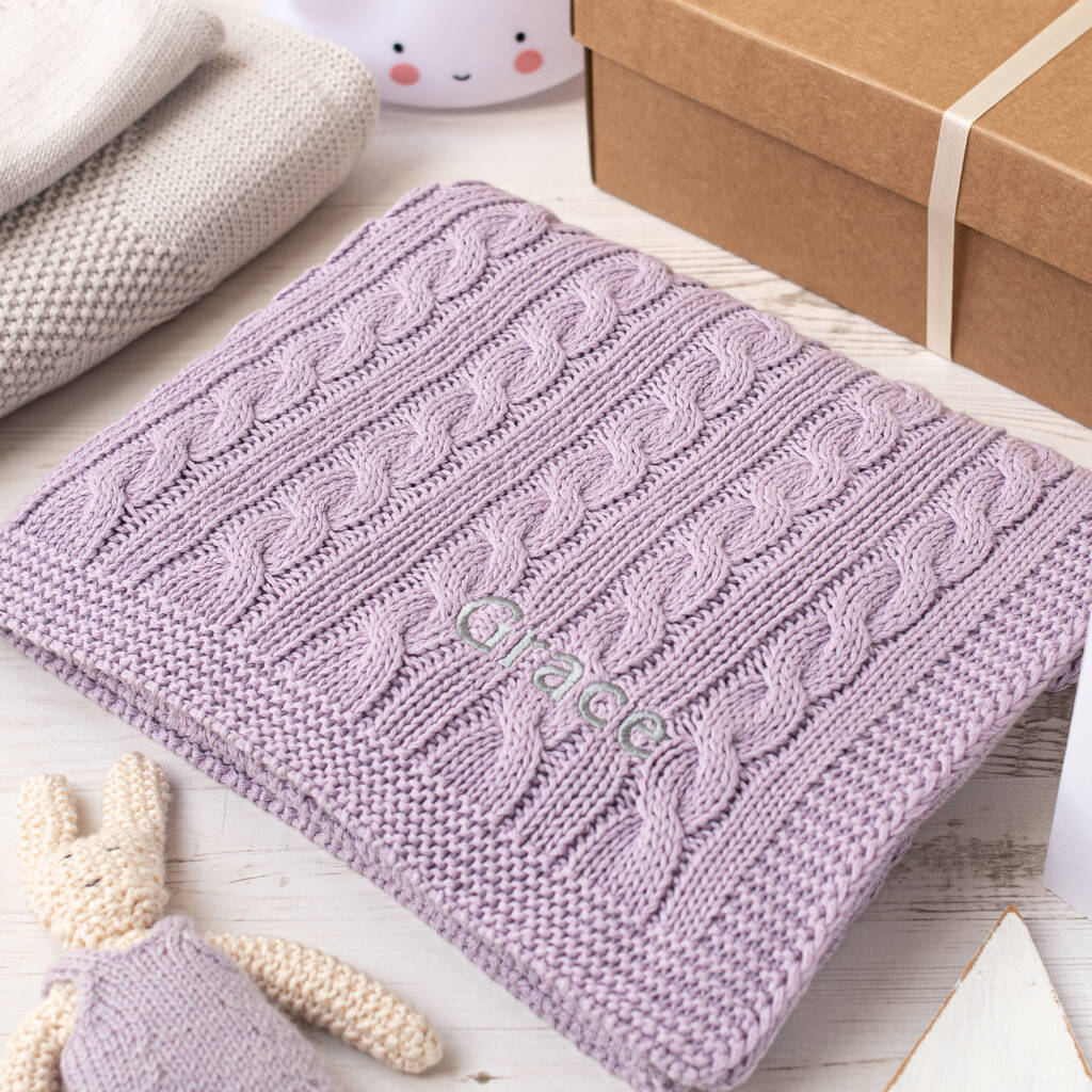 Luxury Girls Purple Thistle Baby Blanket, 1 of 10