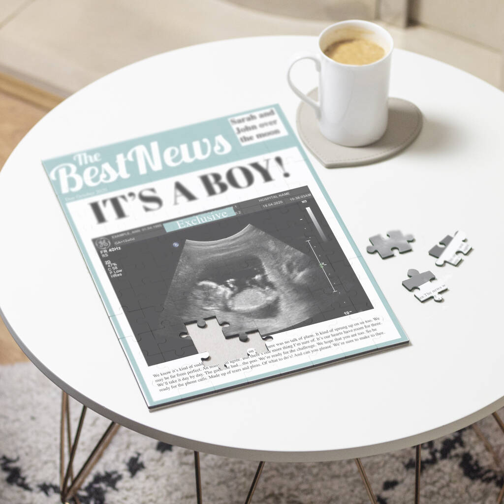 Personalised Newspaper Baby Announcement Puzzle, 1 of 5